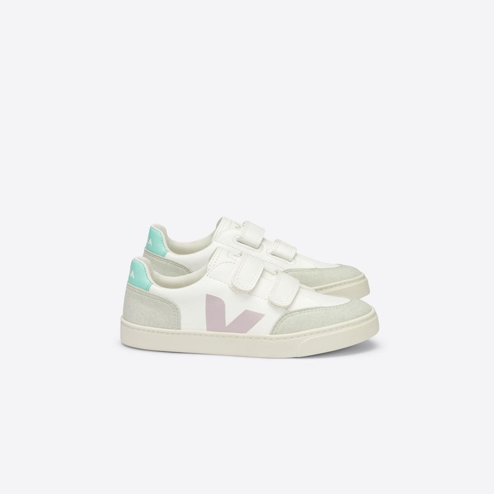 Veja Kids Sneakers India Store Veja V 12 Velcro Chromefree White